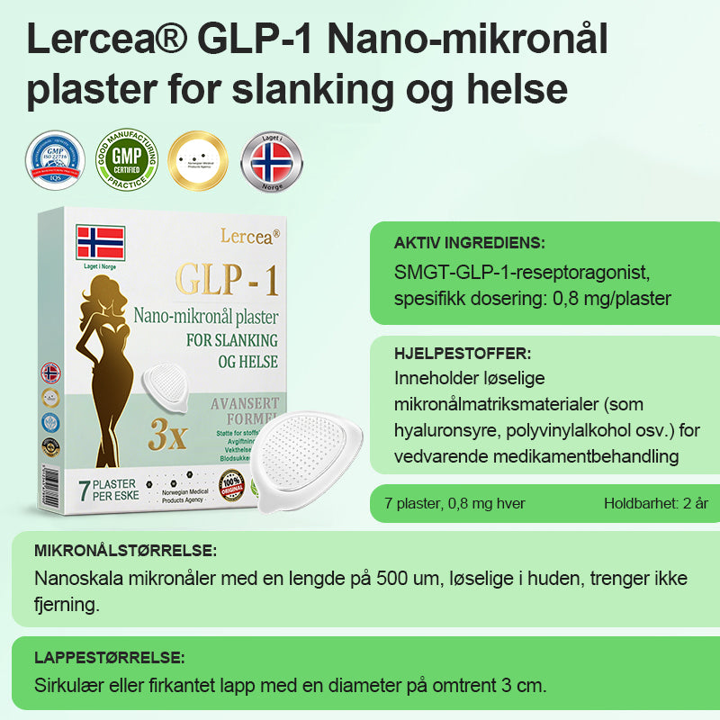 【Siste dags kampanje 60 % RABATT】👑LERCEA®Tirzepatide Slanking og helse NANO MIKRONÅLPLAST👑(Null smerte, 24/7 utløsning | Gå ned 9 kg RASKT | 90 % sukkerreduksjon | ) 👑