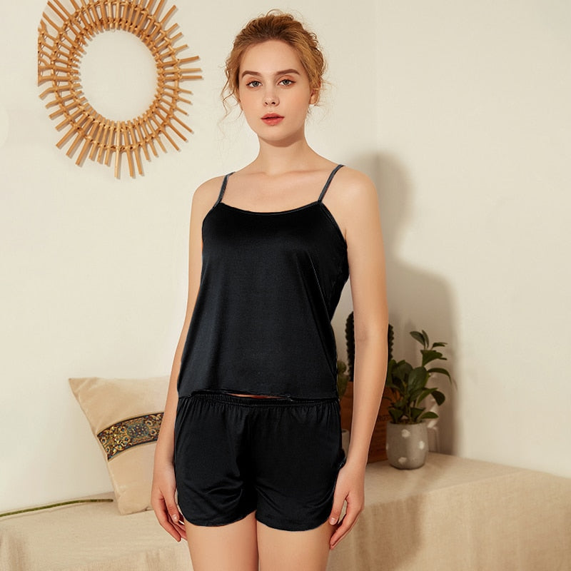 Summer Pajamas Woman Sleepwear Short Set Pajamas Pajama Set Nightwear Comfortable Short Sleeve T Shirts & Shorts Home Clothes