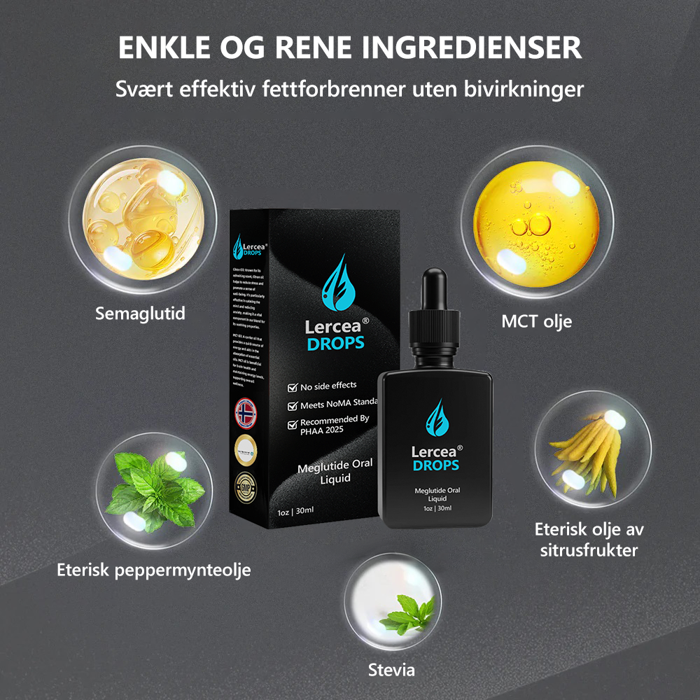 𝙇𝙚𝙧𝙘𝙚𝙖® 𝙈𝙚𝙜𝙡𝙪𝙩𝙞𝙙𝙚 𝙊𝙧𝙖𝙡 𝙇ø𝙨𝙣𝙞𝙣𝙜✅ (Fettforbrenningsprodukt, matvarekvalitet, utviklet av Universitetet i Oslo, Fakultet for medisin, sterkt anbefalt av Statens legemiddelverk)✨